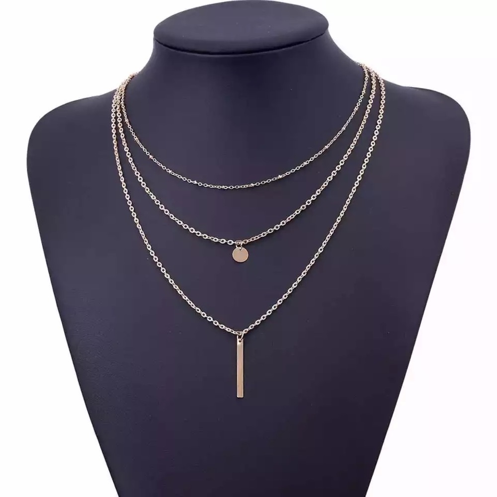 Boho Multilayer Coin and Bar Necklace - Picture 5 of 8